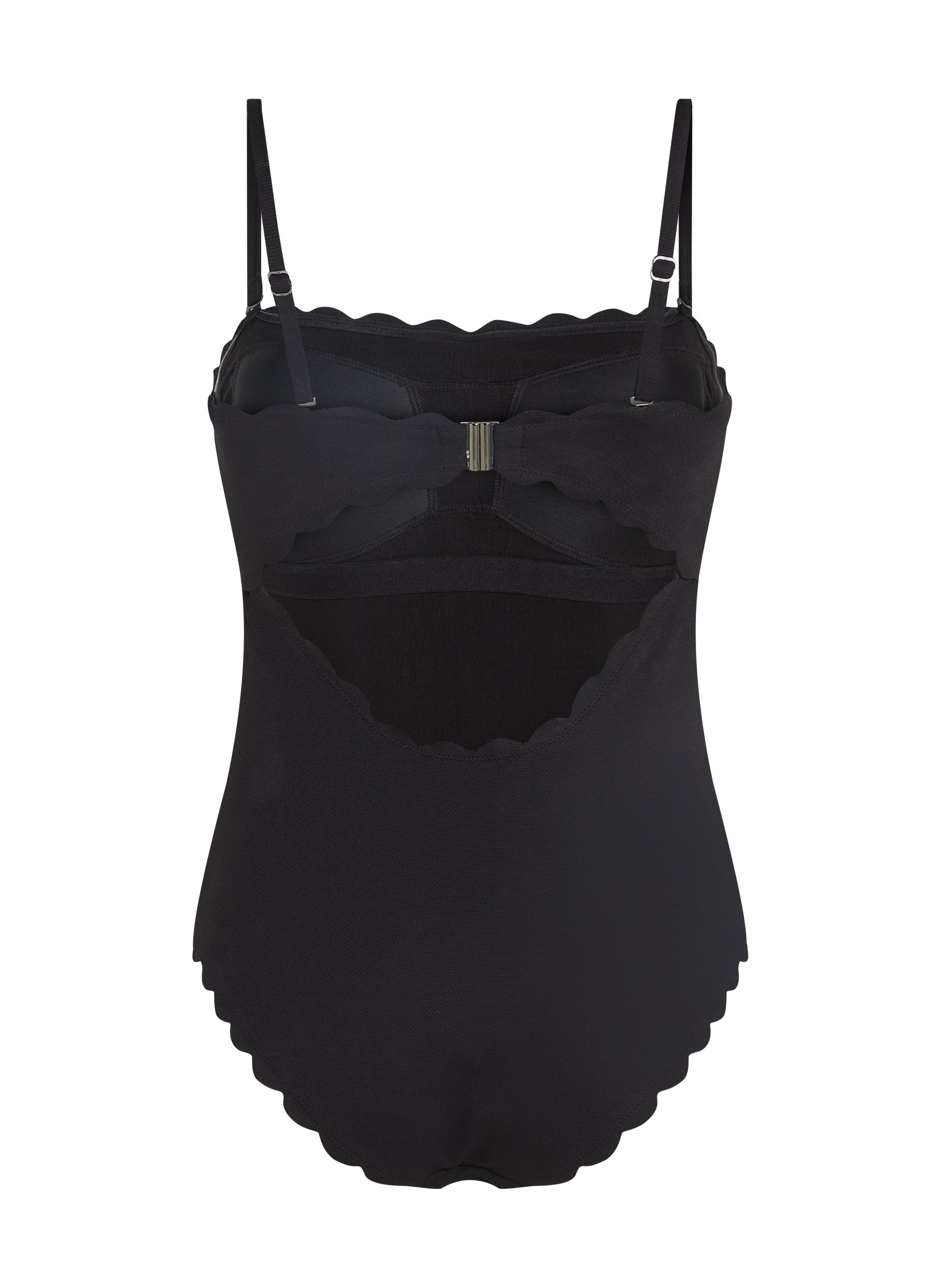 Badeanzug Bandeau Scallop  - Schwarz