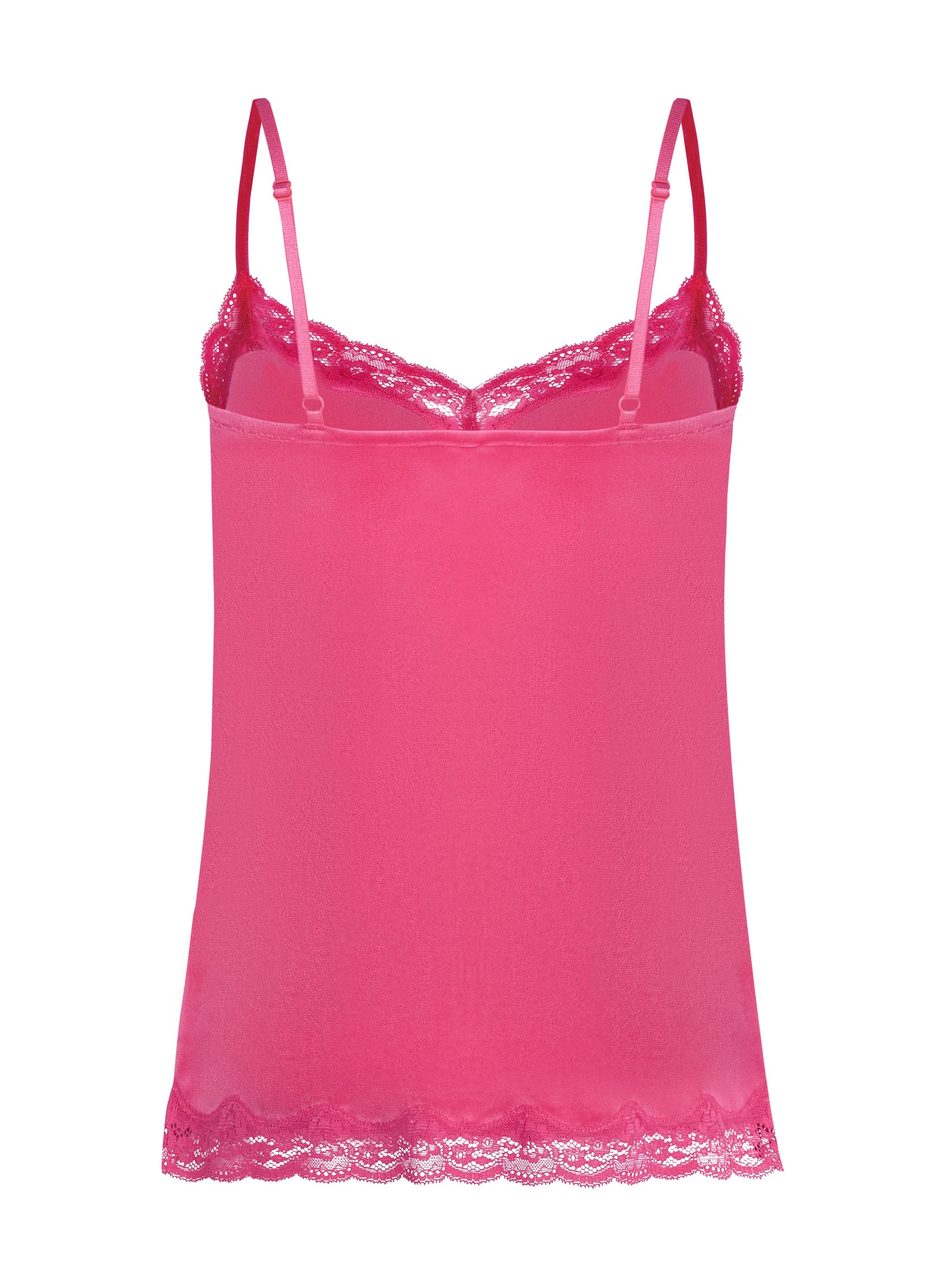 Cami Top Velours Lace  - Rosa