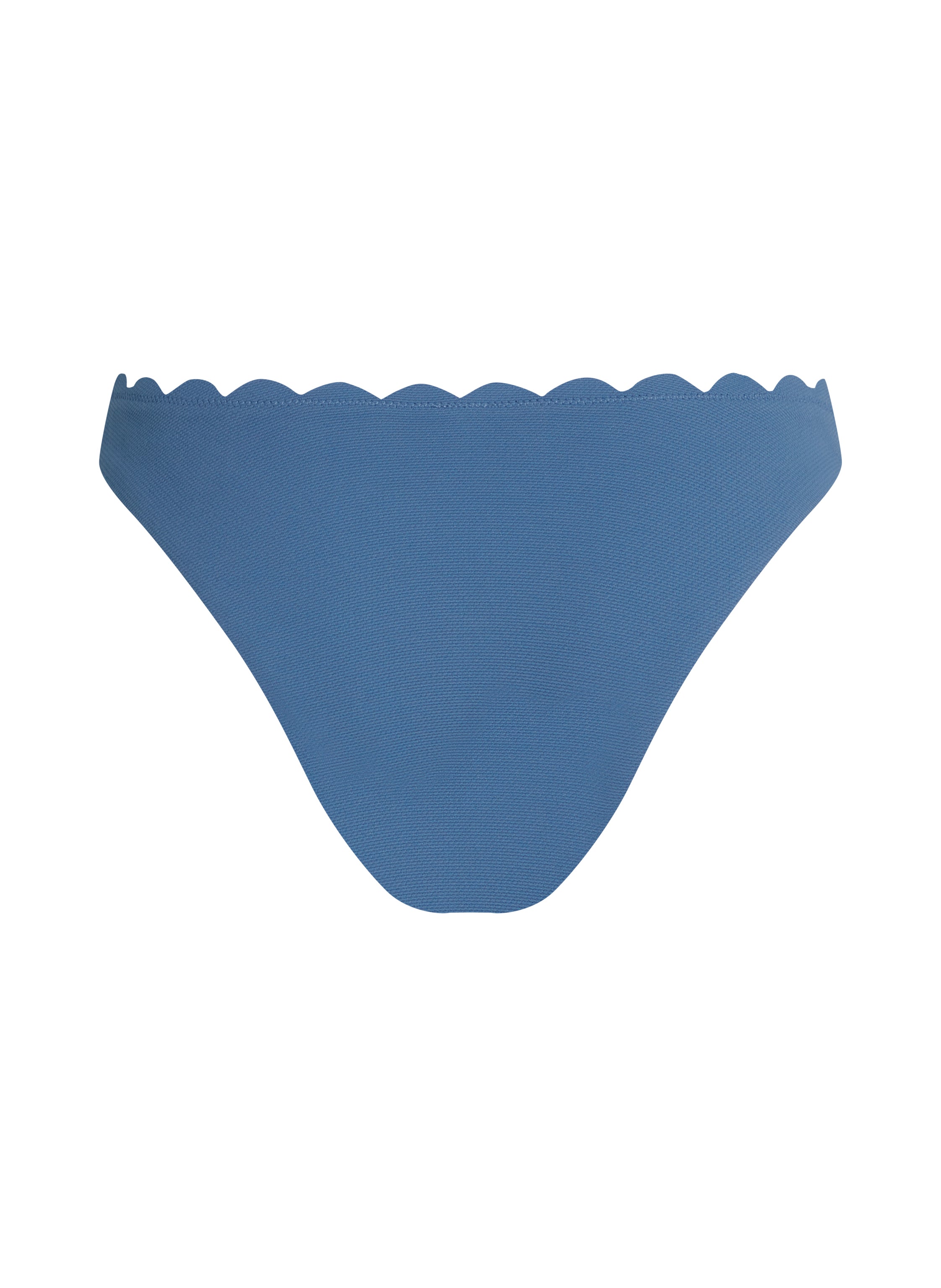 Bikini Slip mit hohem Beinausschnitt Scallop  - Blau