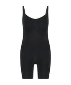 Nahtlos betonender Bodysuit mit hohem Beinausschnitt  - Schwarz