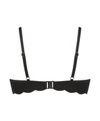 Wattiertes Bügel-Bikinioberteil Scallop  - Schwarz