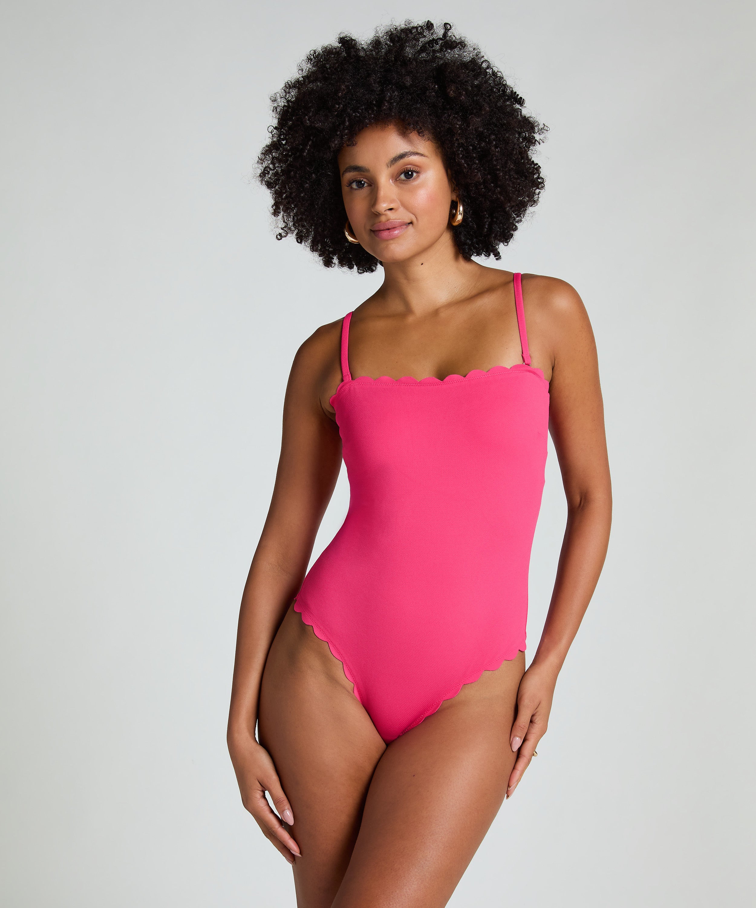 Badeanzug Bandeau Scallop  - Rosa