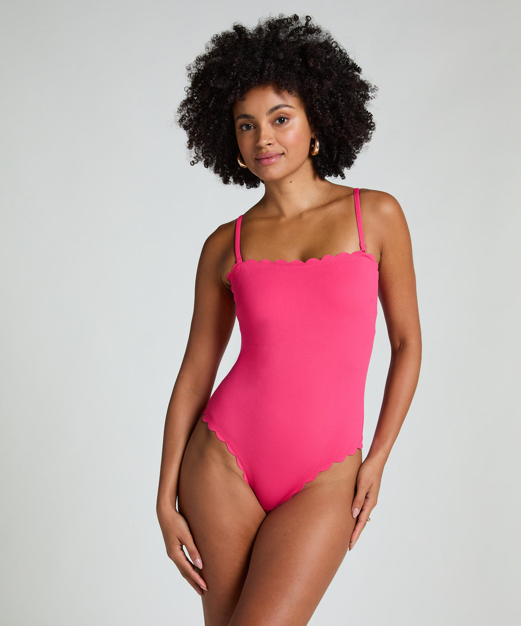 Badeanzug Bandeau Scallop  - Rosa