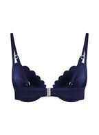 Vorgeformtes Push-up Bügel-Bikinitop Scallop Cup A - E  - Blau