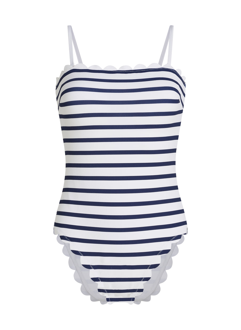 Badeanzug Bandeau Scallop  - Weiß