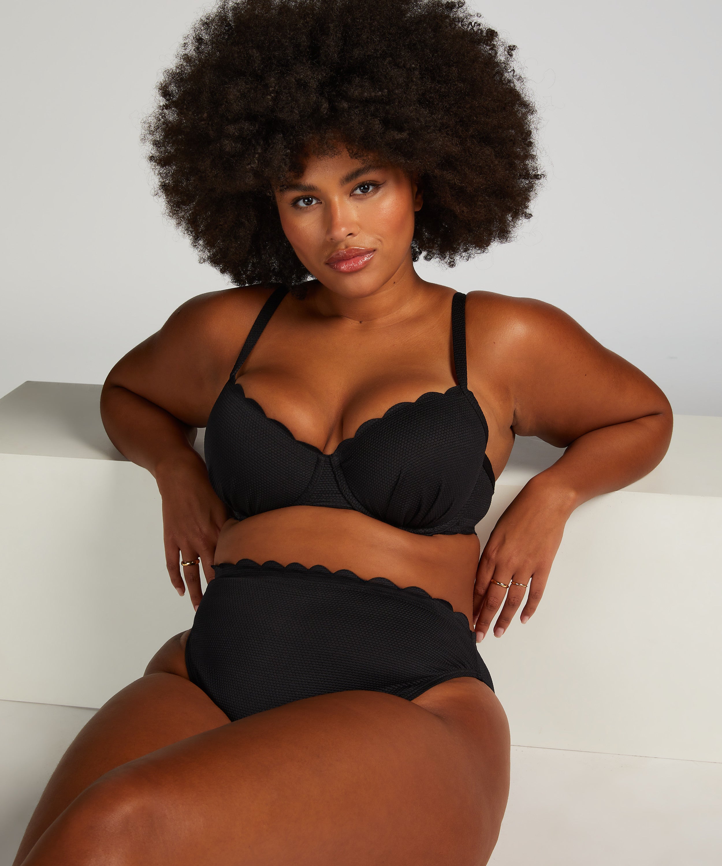 Bikini Slip Rio Scallop  - Schwarz