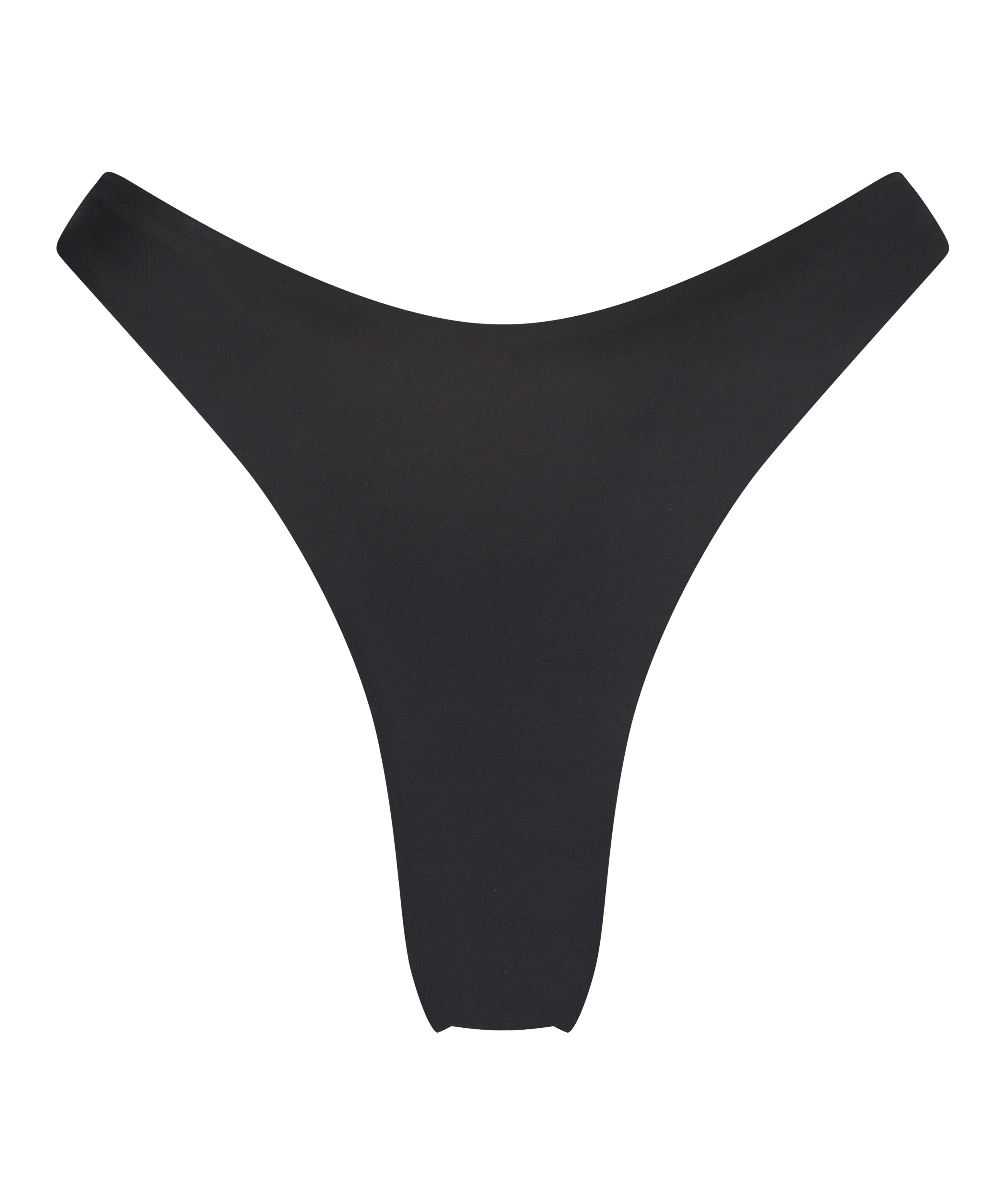 Bikini Slip mit hohem Beinausschnitt Luxe  - Schwarz