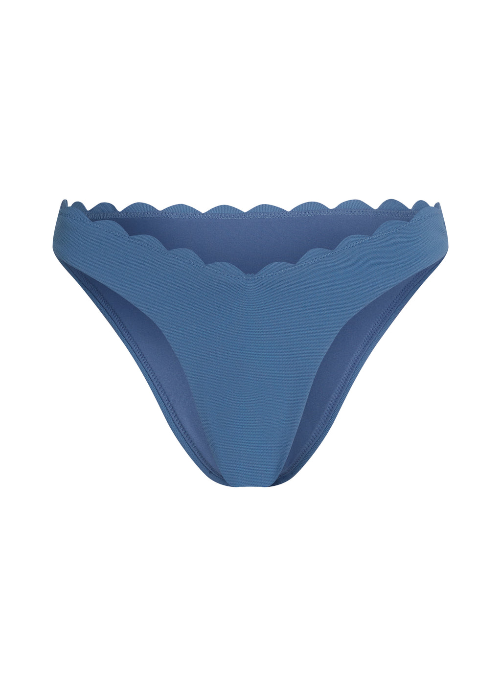 Bikini Slip mit hohem Beinausschnitt Scallop  - Blau