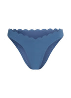 Bikini Slip mit hohem Beinausschnitt Scallop  - Blau
