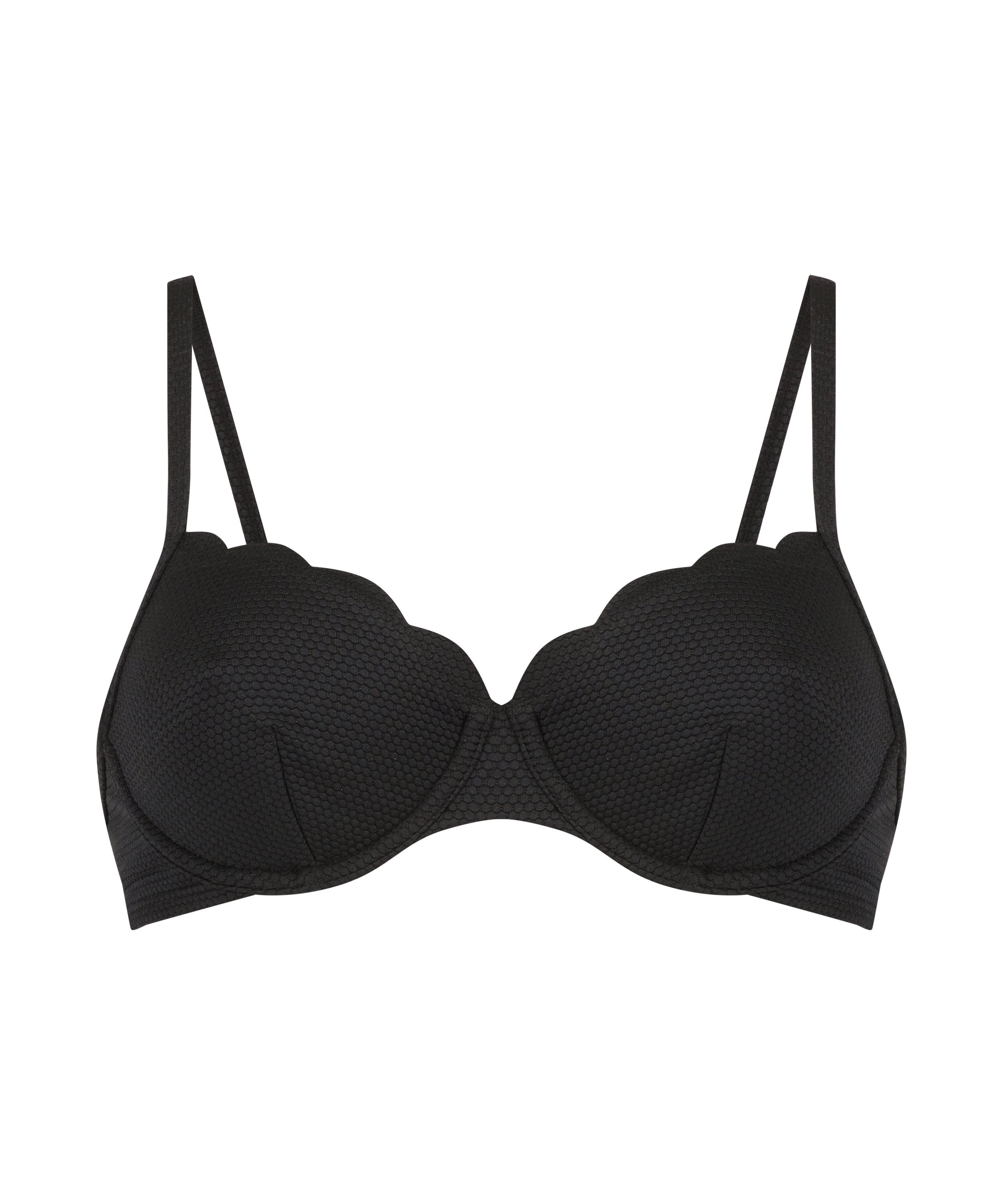 Nicht vorgeformtes Bügel-Bikini-Top Scallop  - Schwarz