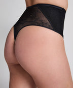 Shaping String mit Spitze  - Schwarz