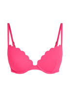 Vorgeformtes Push-up Bügel-Bikinitop Scallop Cup A - E  - Rosa