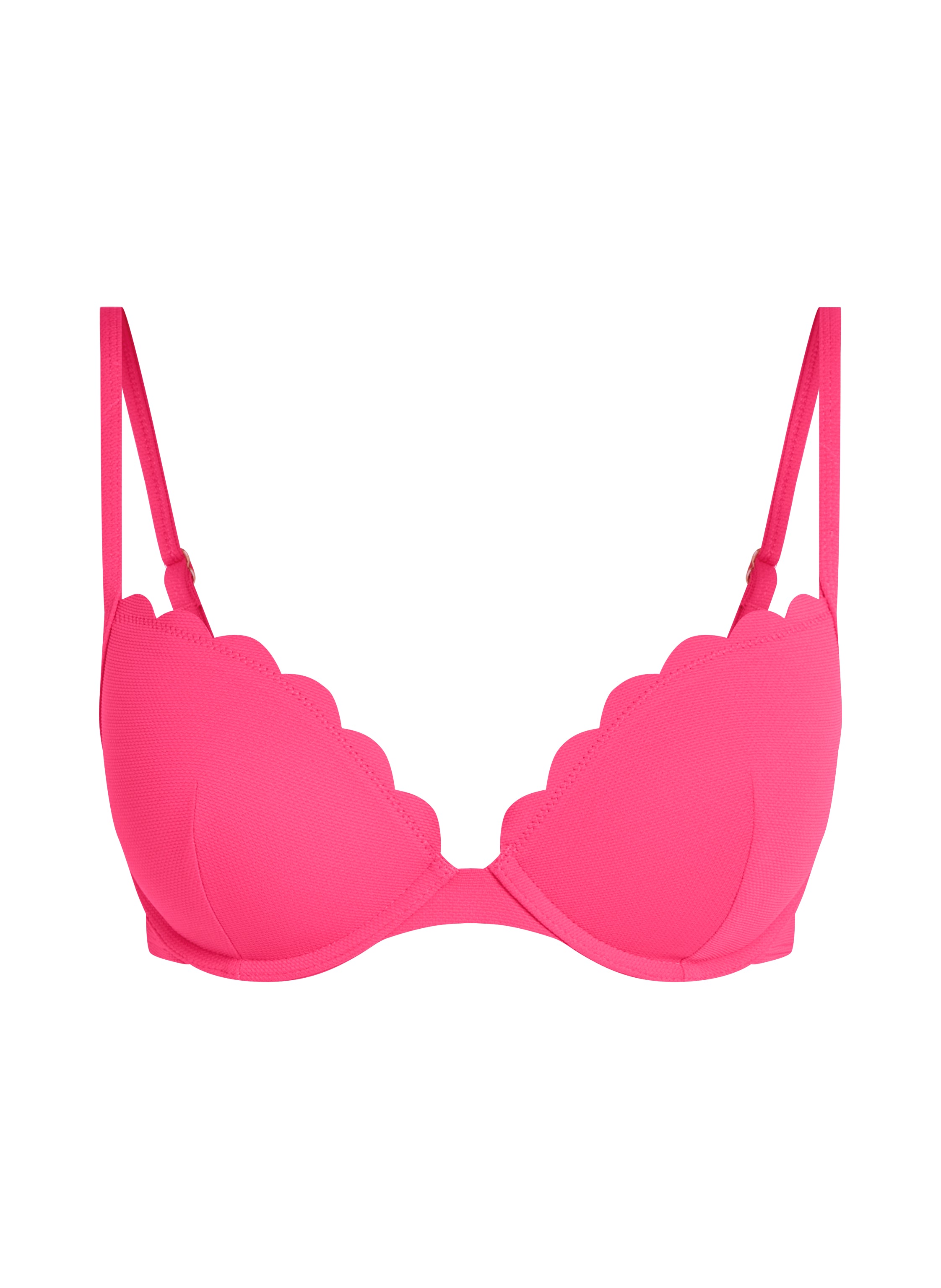 Vorgeformtes Push-up Bügel-Bikinitop Scallop Cup A - E  - Rosa