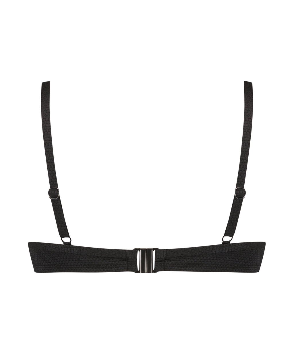 Nicht vorgeformtes Bügel-Bikini-Top Scallop  - Schwarz