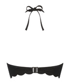 Vorgeformtes Push-up Bügel-Bikinitop Scallop Cup A - E  - Schwarz