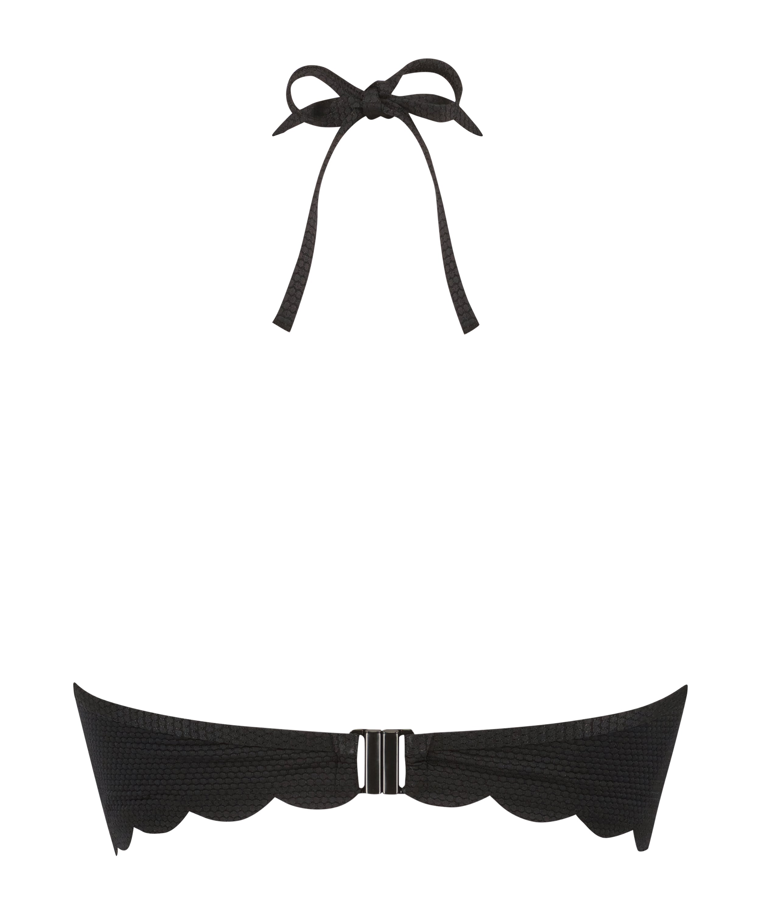 Vorgeformtes Push-up Bügel-Bikinitop Scallop Cup A - E  - Schwarz
