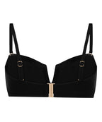 Neopren Bandeau Bikinioberteil  - Schwarz