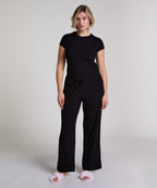 Pyjama-Top Rib Essential  - Schwarz
