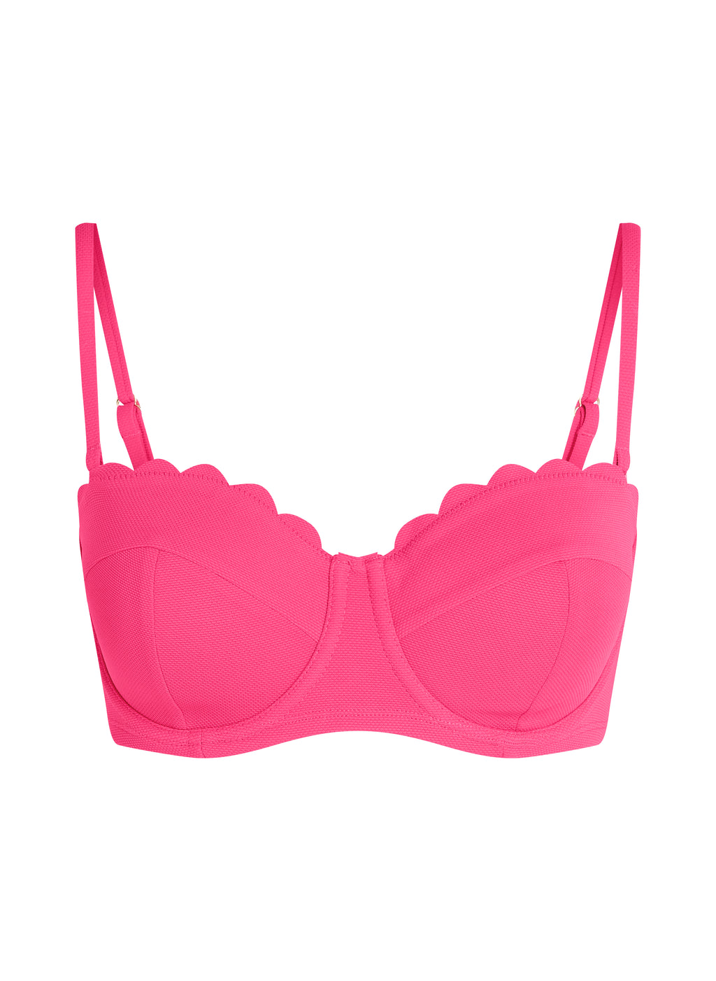 Gepolstertes trägerloses Bikinioberteil mit Bügel Scallop Cup E +  - Rosa