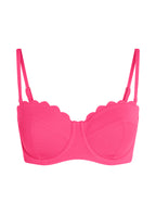 Gepolstertes trägerloses Bikinioberteil mit Bügel Scallop Cup E +  - Rosa