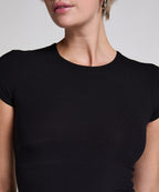 Pyjama-Top Rib Essential  - Schwarz