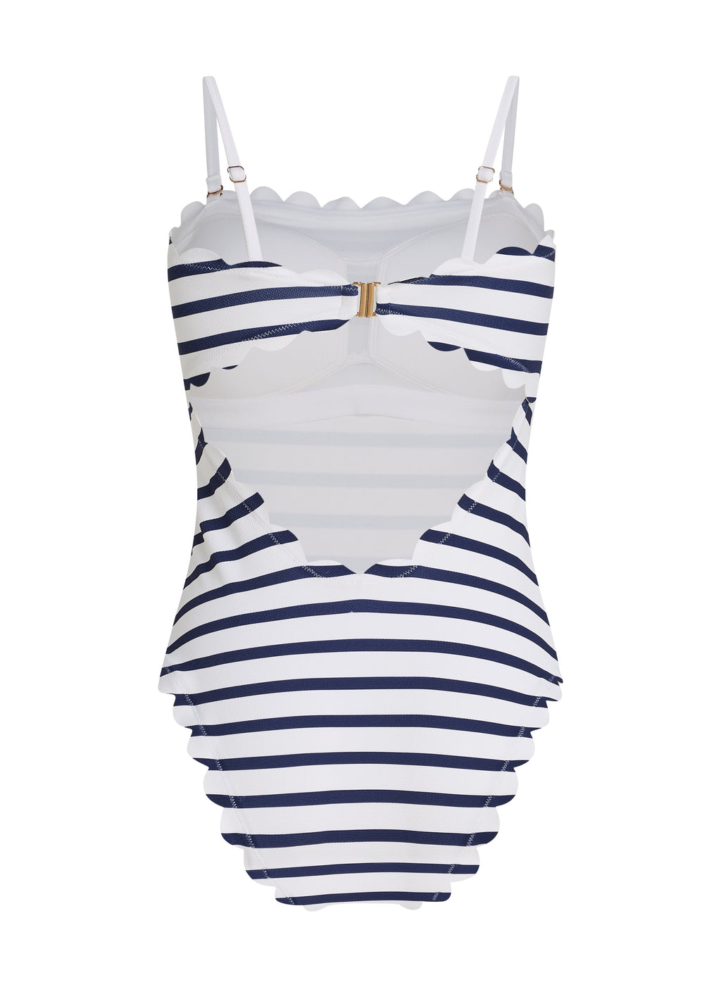 Badeanzug Bandeau Scallop  - Weiß