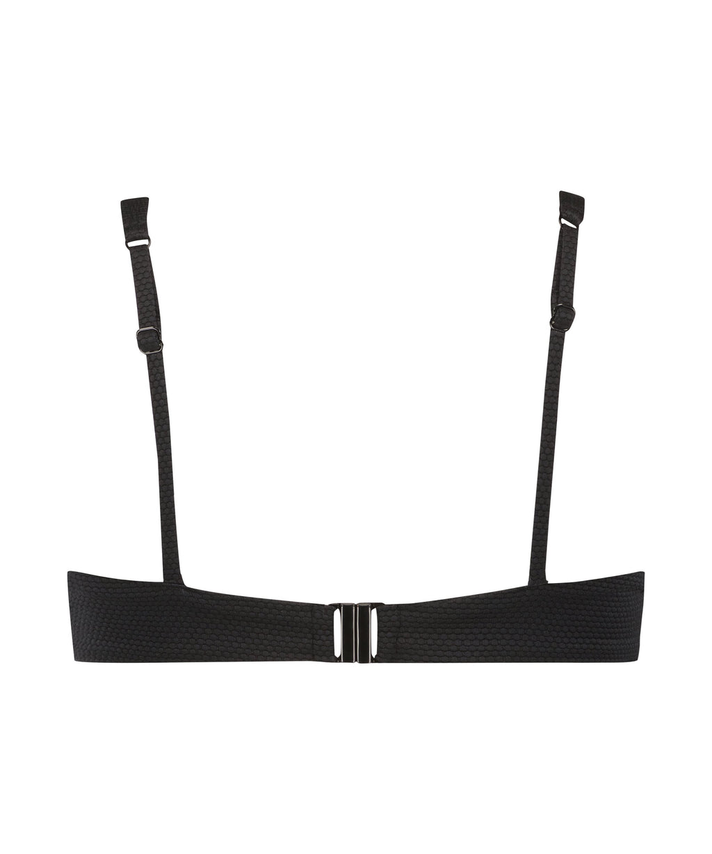 Unwattiertes Bügel-Bikini-Top Scallop  - Schwarz