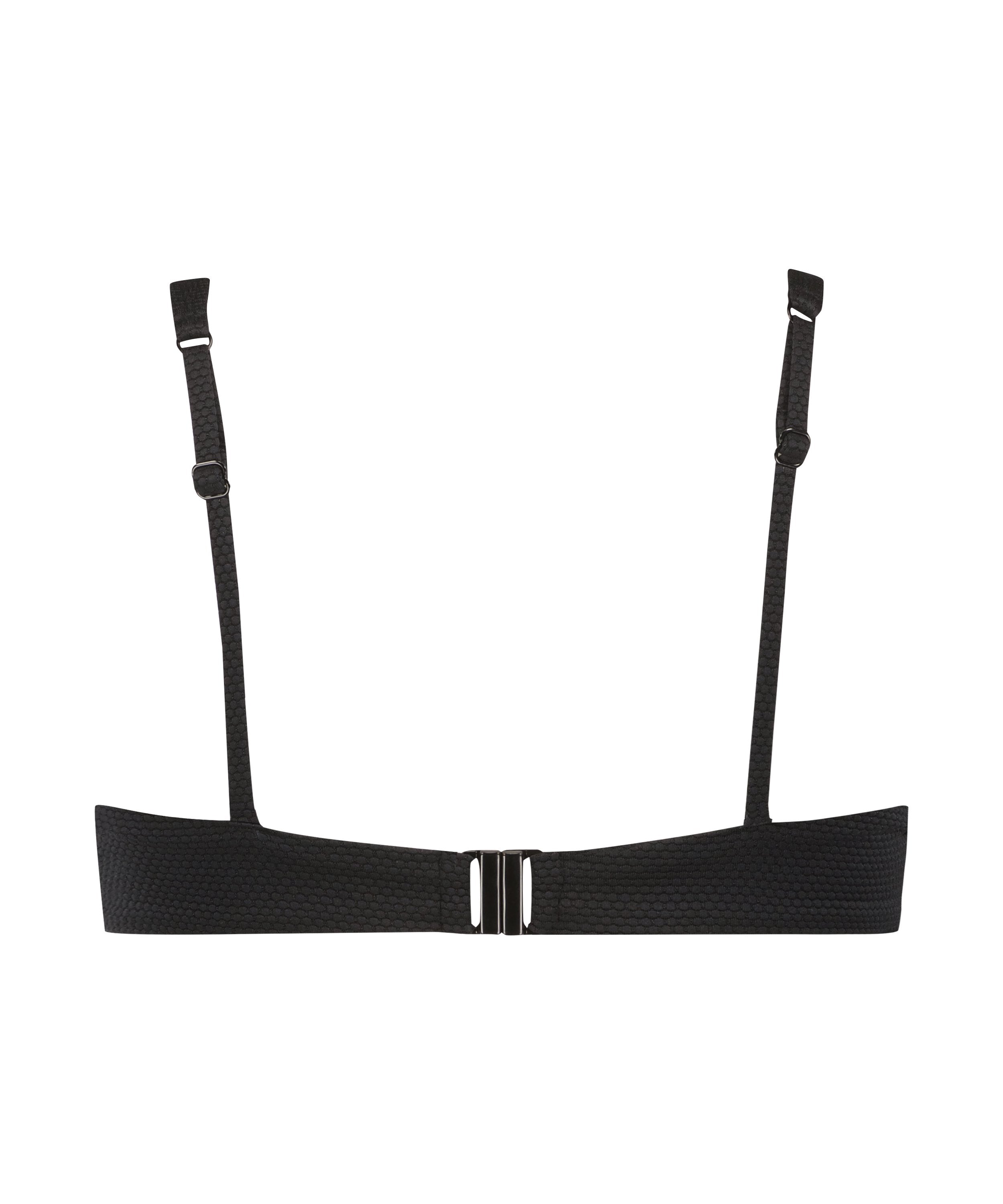 Unwattiertes Bügel-Bikini-Top Scallop  - Schwarz