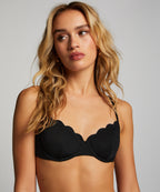 Nicht vorgeformtes Bügel-Bikini-Top Scallop  - Schwarz