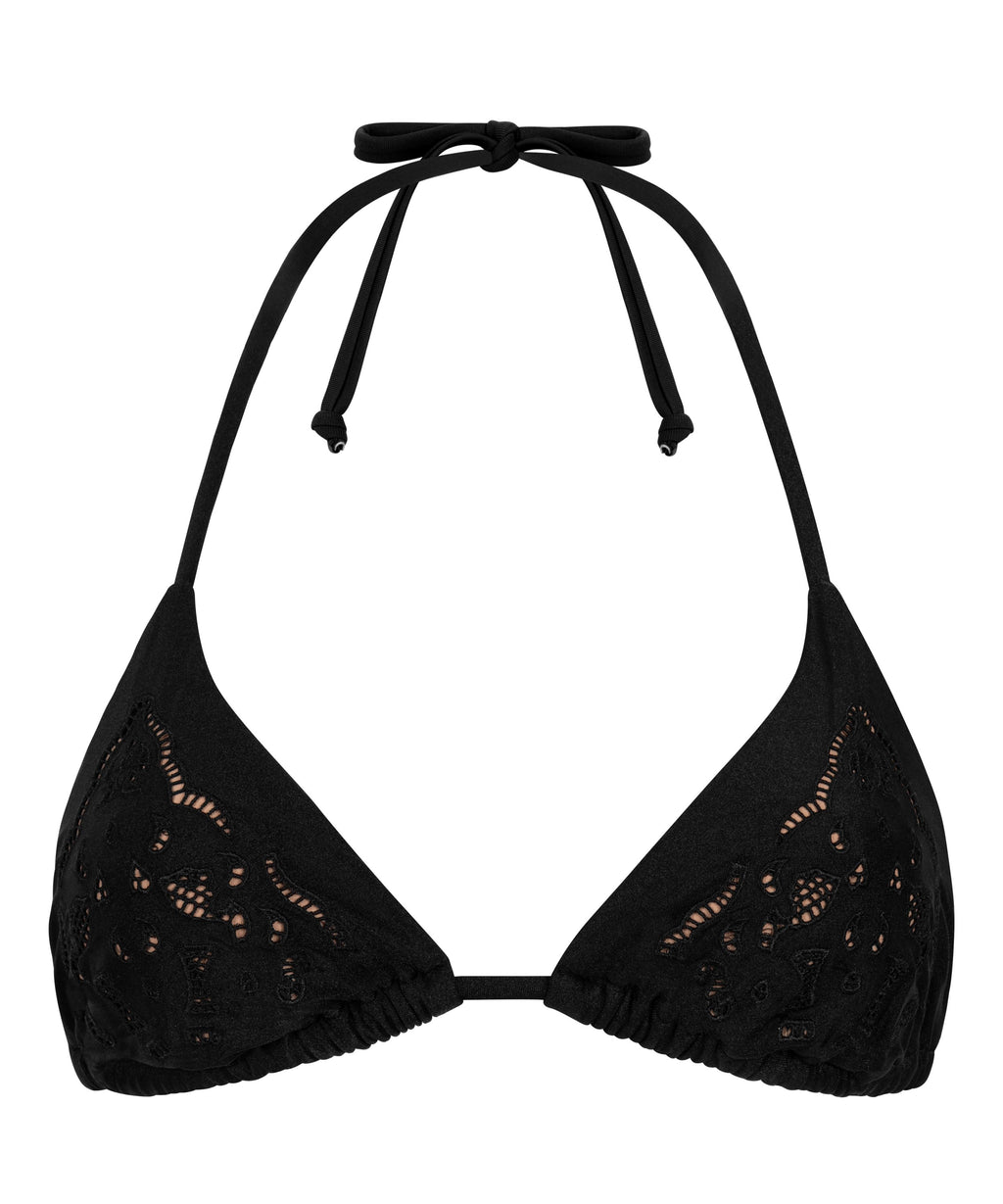 Triangel-Bikinioberteil Boho  - Schwarz