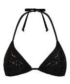 Triangel-Bikinioberteil Boho  - Schwarz