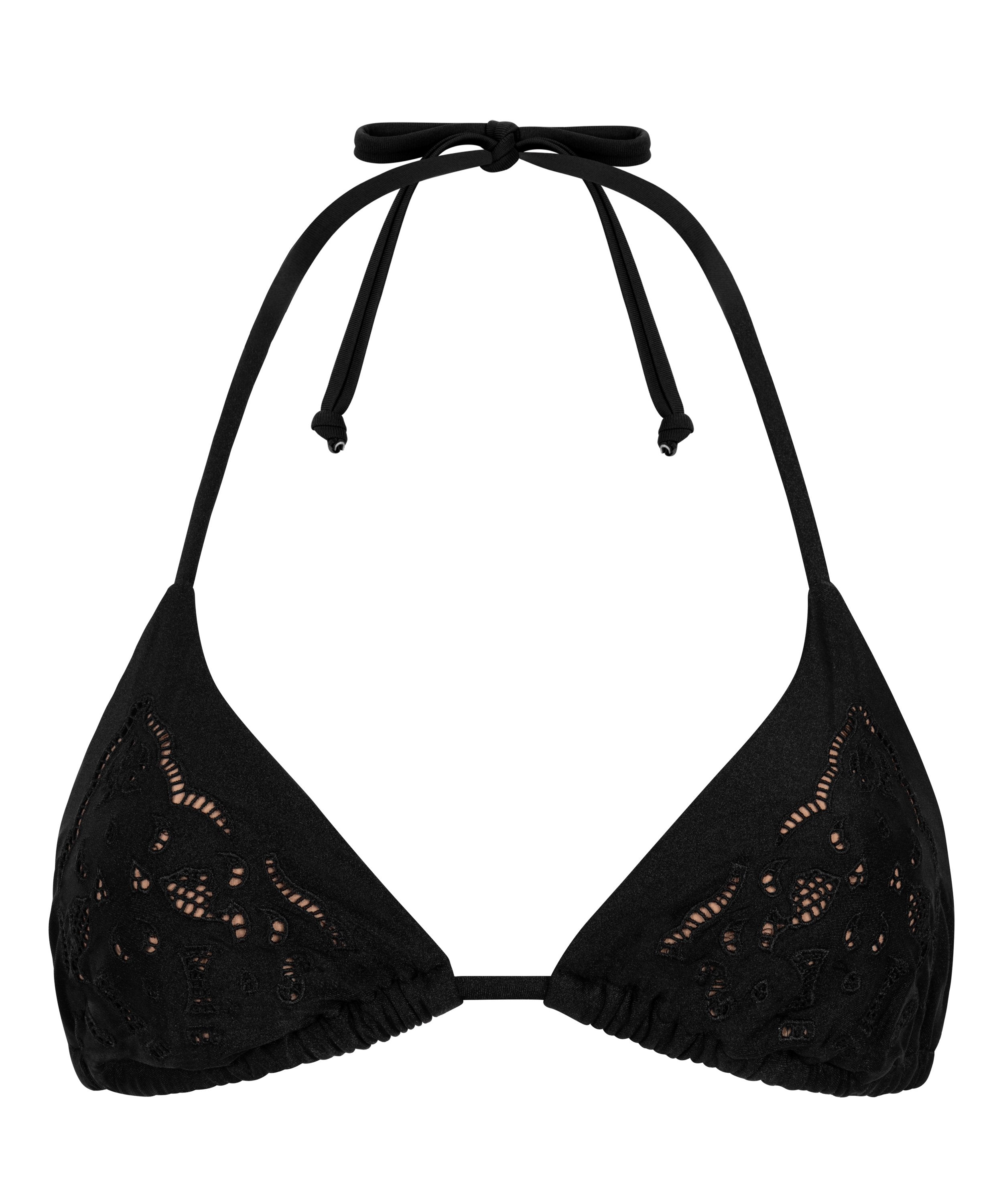 Triangel-Bikinioberteil Boho  - Schwarz