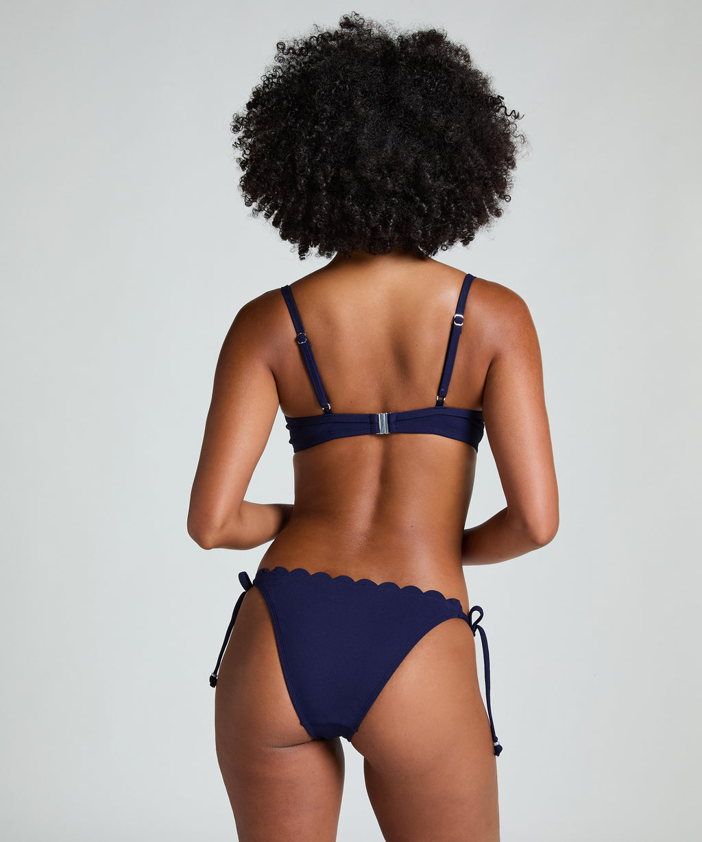 Vorgeformtes Push-up Bügel-Bikinitop Scallop Cup A - E  - Blau