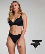 2er-Pack String Kim Cotton  - Schwarz