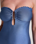 Sardinia-Badeanzug mit Bandeau-Oberteil  - Blau