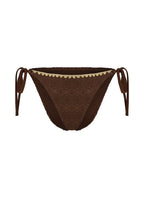 Bikini Slip Cheeky Tanga Crochet  - Braun