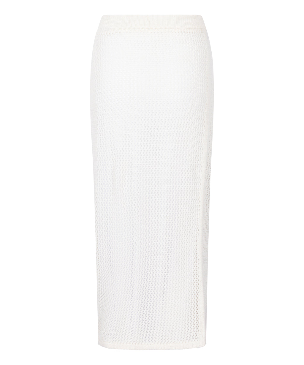 Crochet Midi-Skirt  - Weiß
