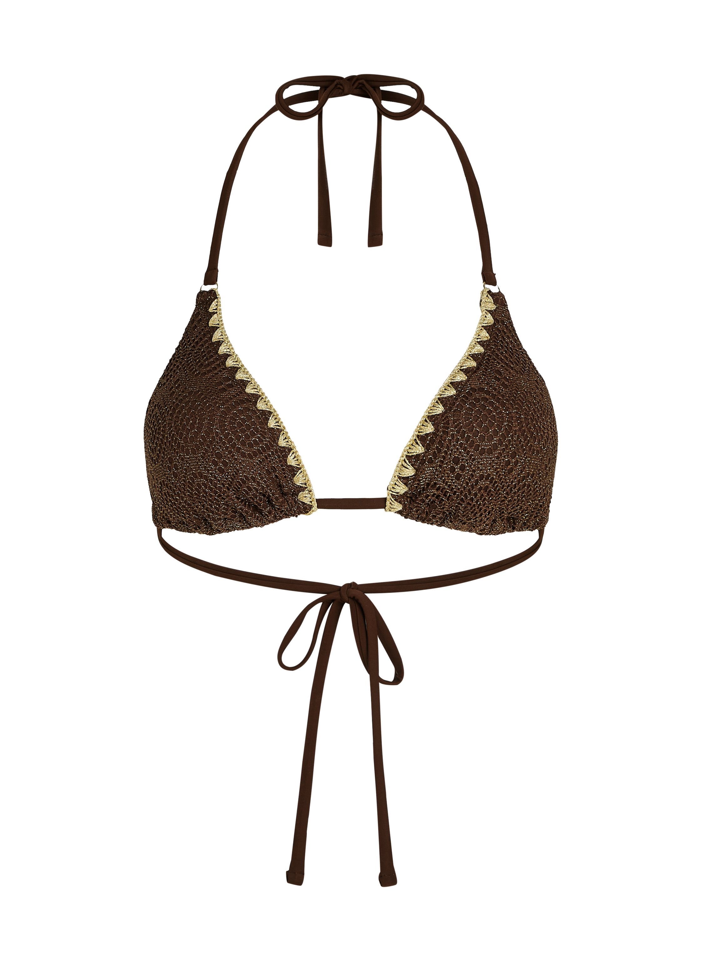 Triangle-Bikinioberteil Crochet  - Braun