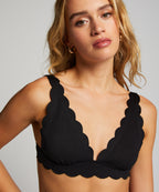 Triangel-Bikini-Oberteil Scallop  - Schwarz