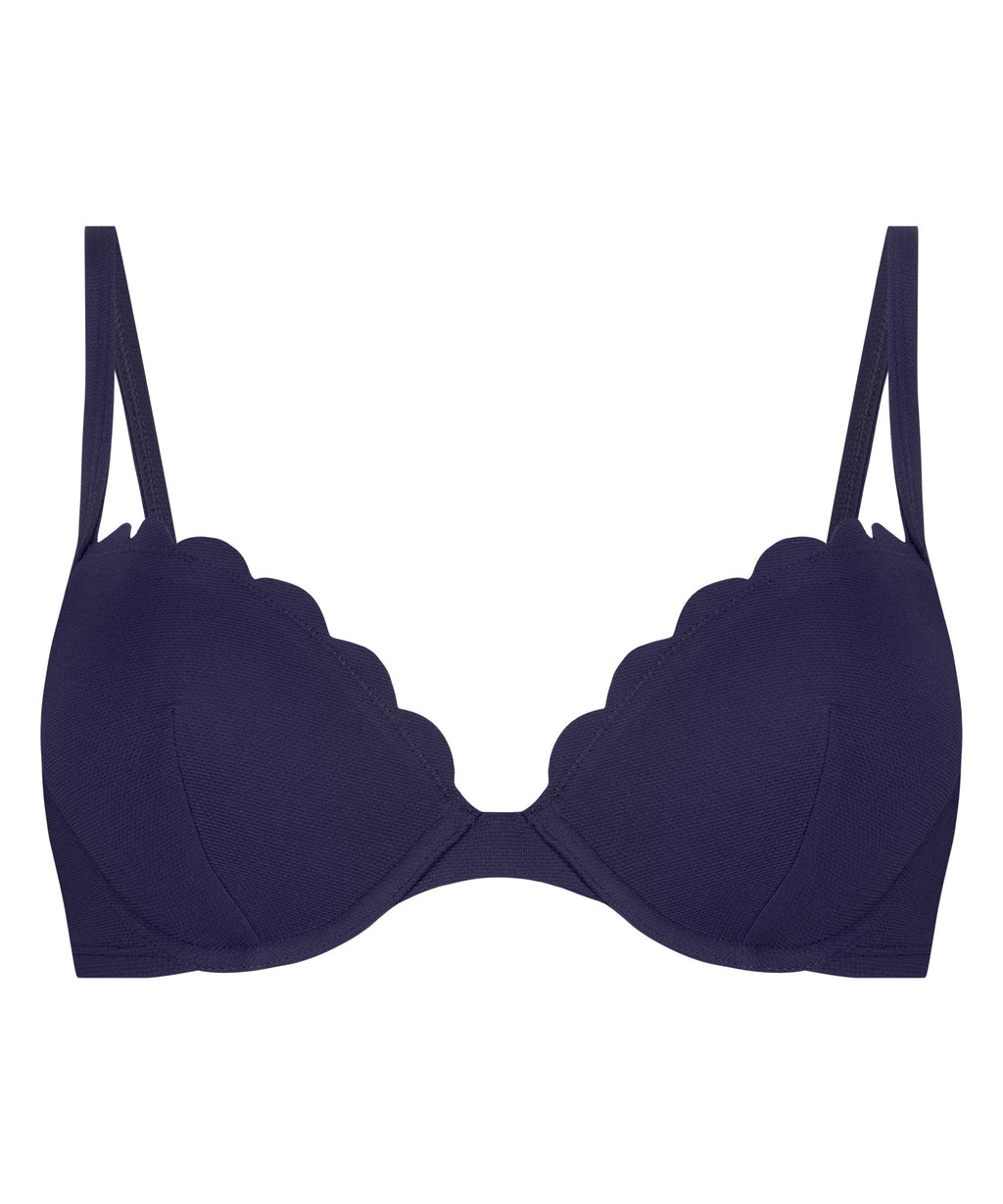 Vorgeformtes Bügel-Bikinitop Scallop  - Blau