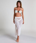 Crochet Midi-Skirt  - Weiß