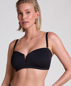 Neopren Bandeau Bikinioberteil  - Schwarz