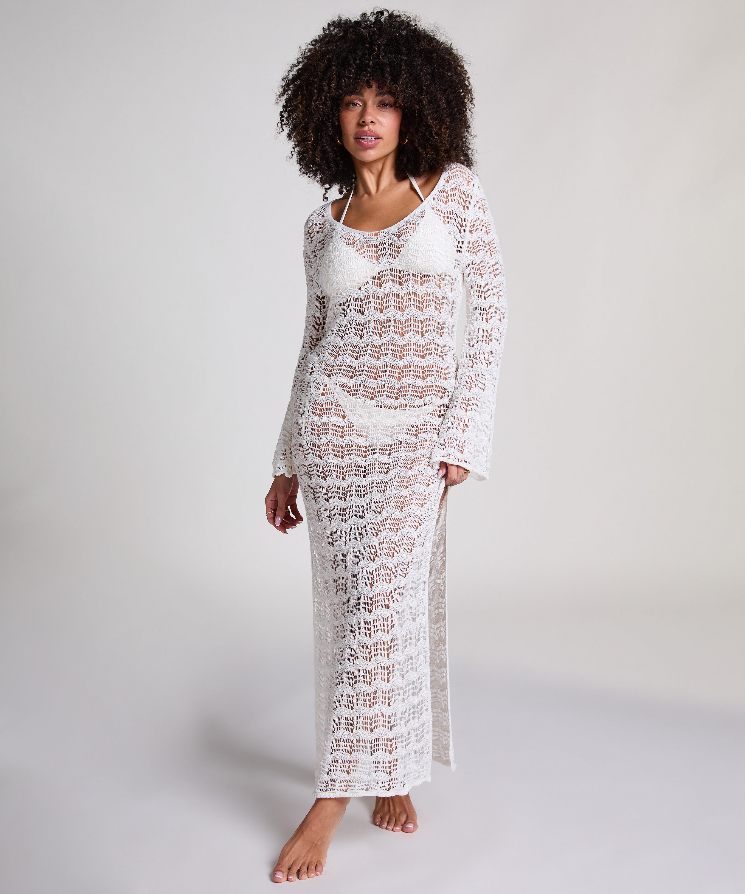 Crochet Maxikleid  - Weiß