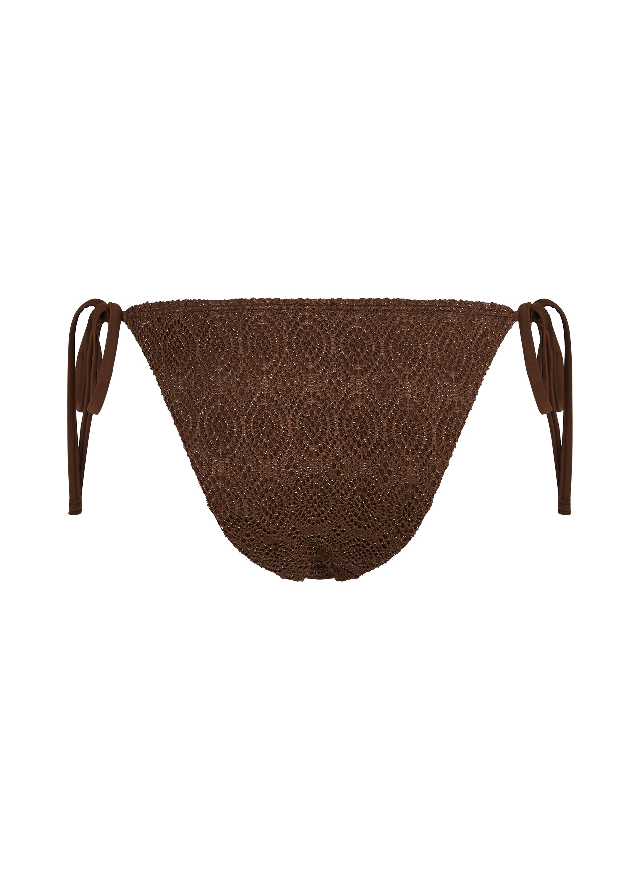 Bikini Slip Cheeky Tanga Crochet  - Braun