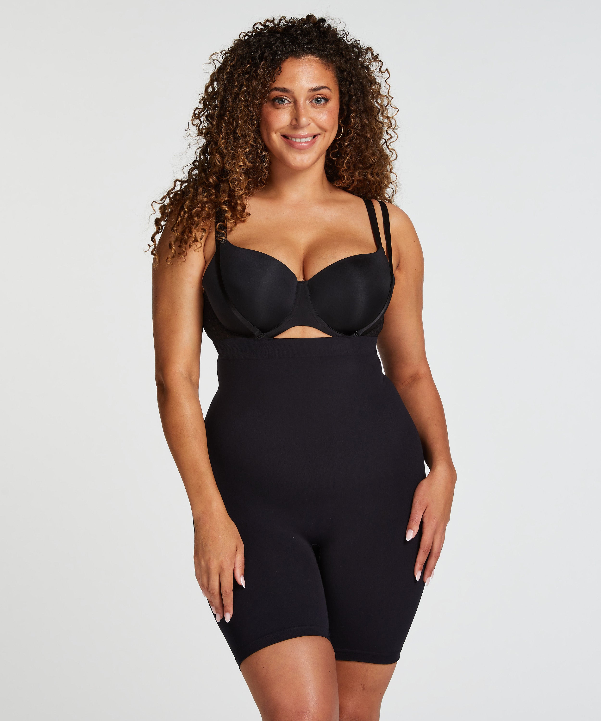 Nahtloser korrigierender Thigh Slimmer  - Schwarz