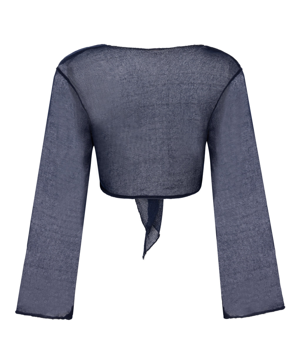 Strand-Strick-Top  - Blau