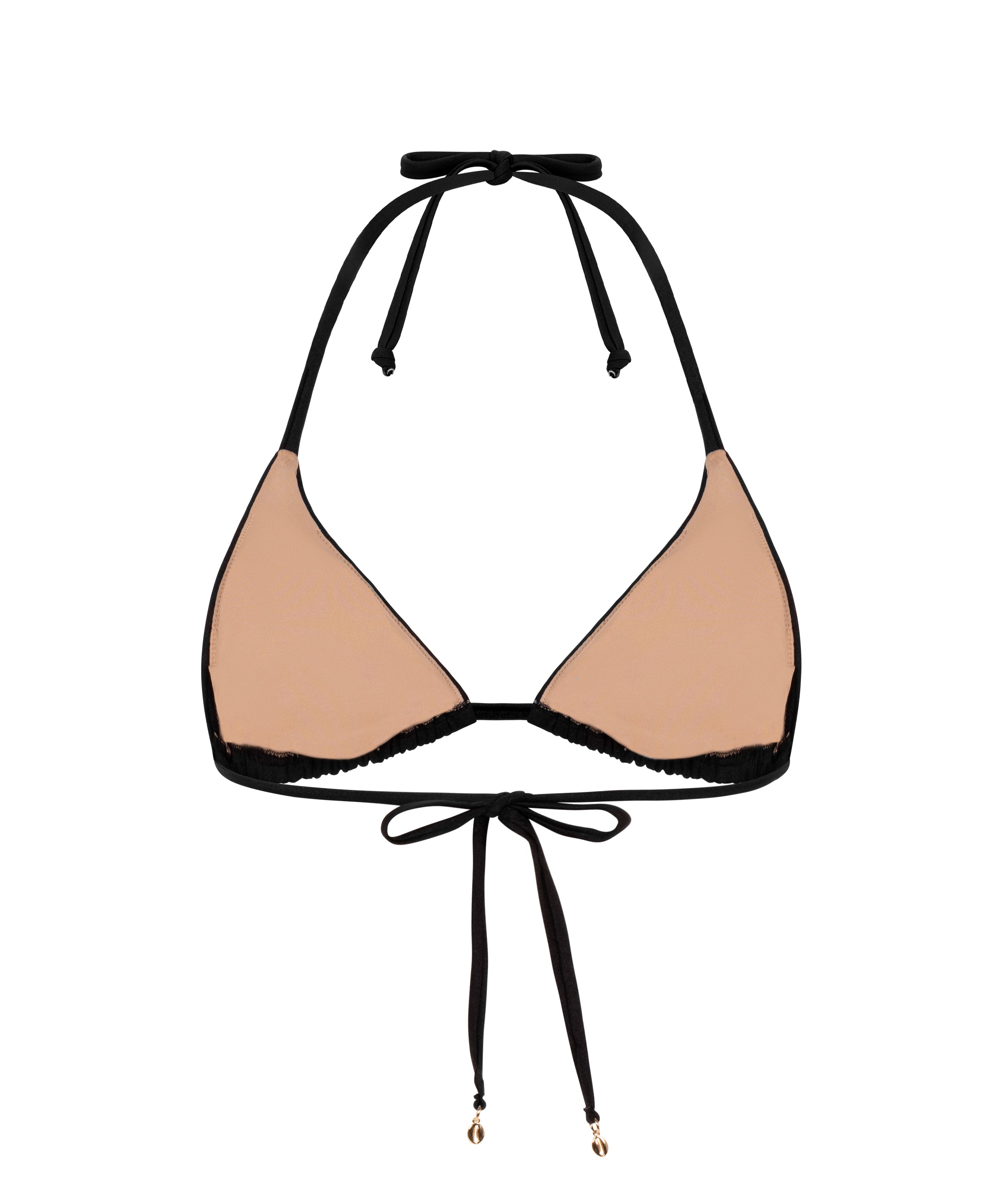 Triangel-Bikinioberteil Boho  - Schwarz