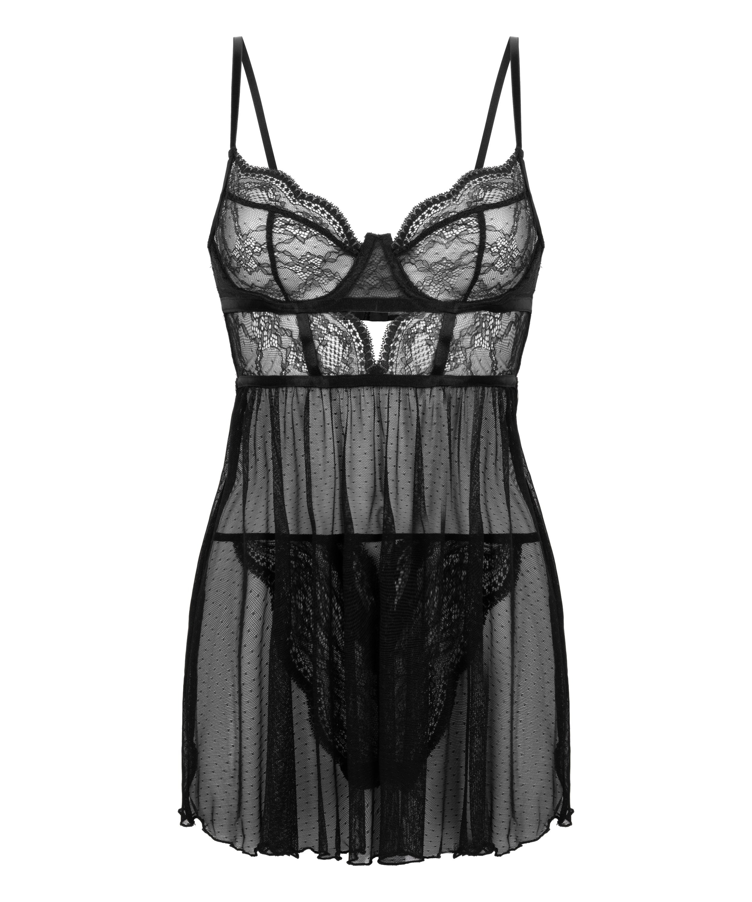 Babydoll Isabelle  - Schwarz