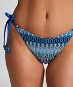 Bikiniunterteil mit hohem Beinausschnitt Cali  - Blau