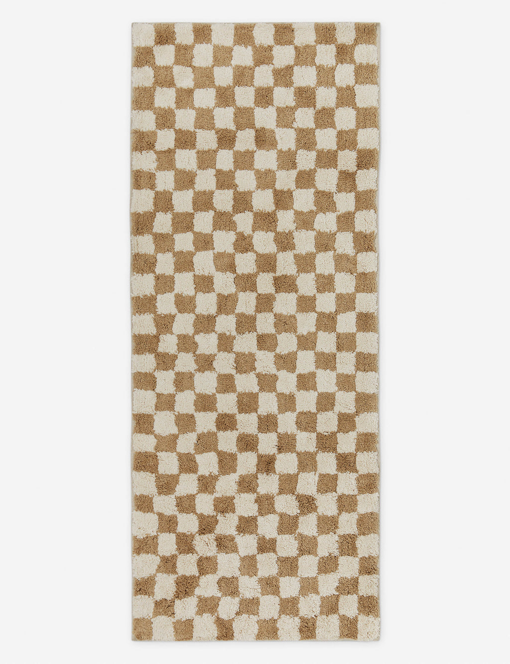 #color::café  #size::2--x-5- | Two-tone long checkerboard bath mat by Sarah Sherman in café brown
